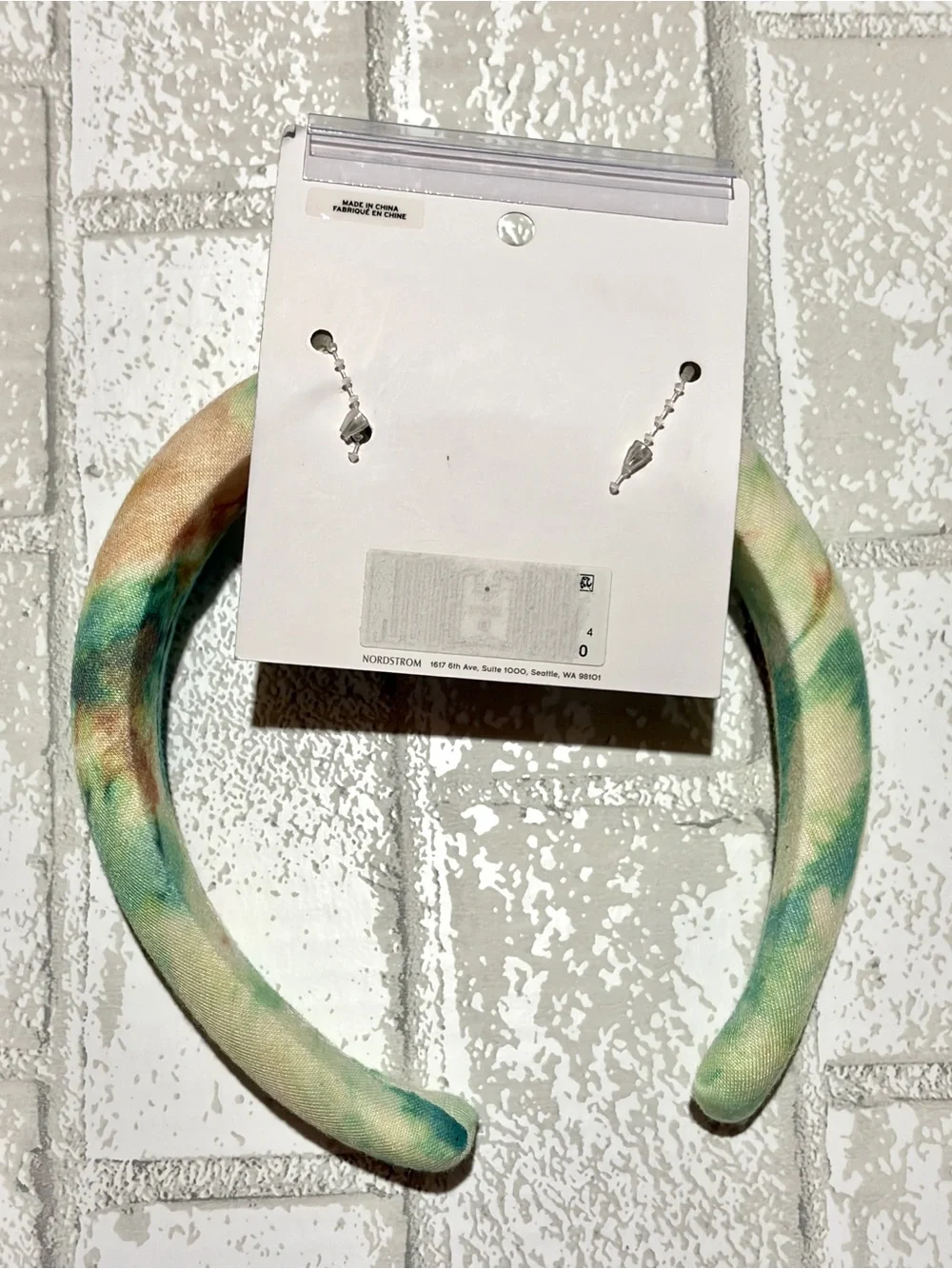 BP. Printed Cushion Headband Green Tie Dye Pattern NEW One Size NWT